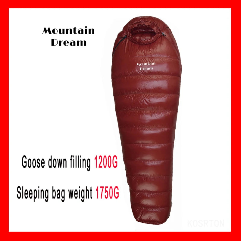 The Extended Goose Down Mummy Sleeping Bag Is Filled With Warm Down And Is Suitable For A Height Above 1.8 Meters.
