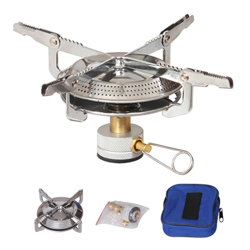 3-1pcs Outdoor Camping Gas Stove Small Camping Stove with Storage Bag Portable Cooking Stove Adjustable for Picnic BBQ Gas Stove