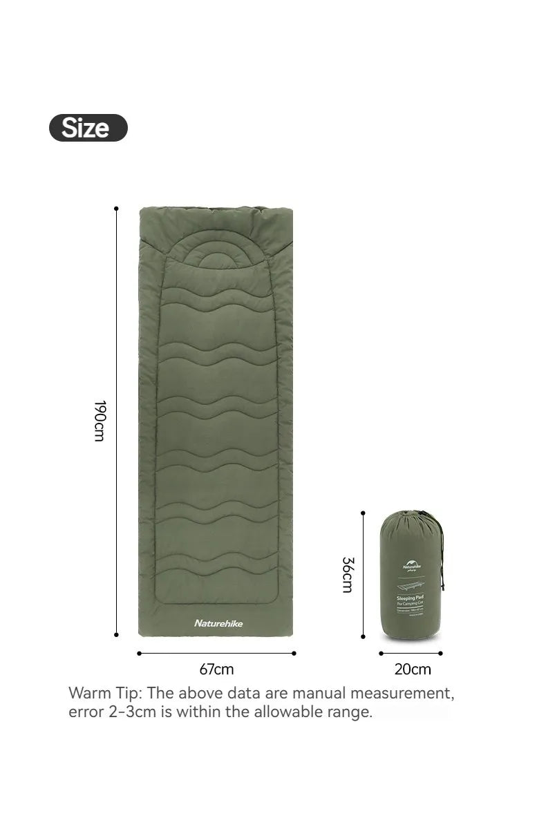 Naturehike Sleeping Pad Cotton Skin Velvet Outdoor Camping Bed Portable Relax Ultralight Camping Cot Mattress Easy To Install