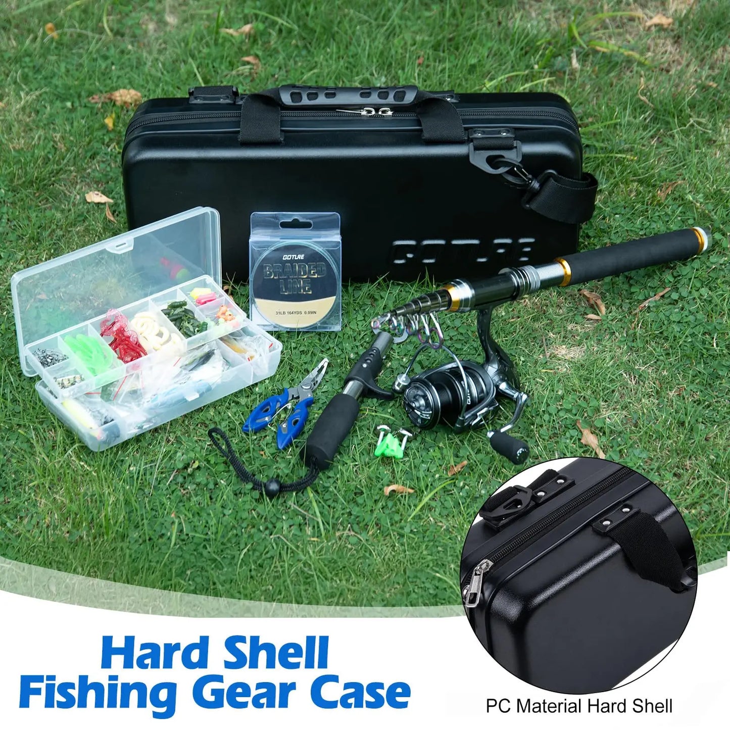 2.7m Fishing Pole Combo Set Rod and Reel 24T Carbon Fiber Telescopic Fishing Rod Aluminum Spinning Reels