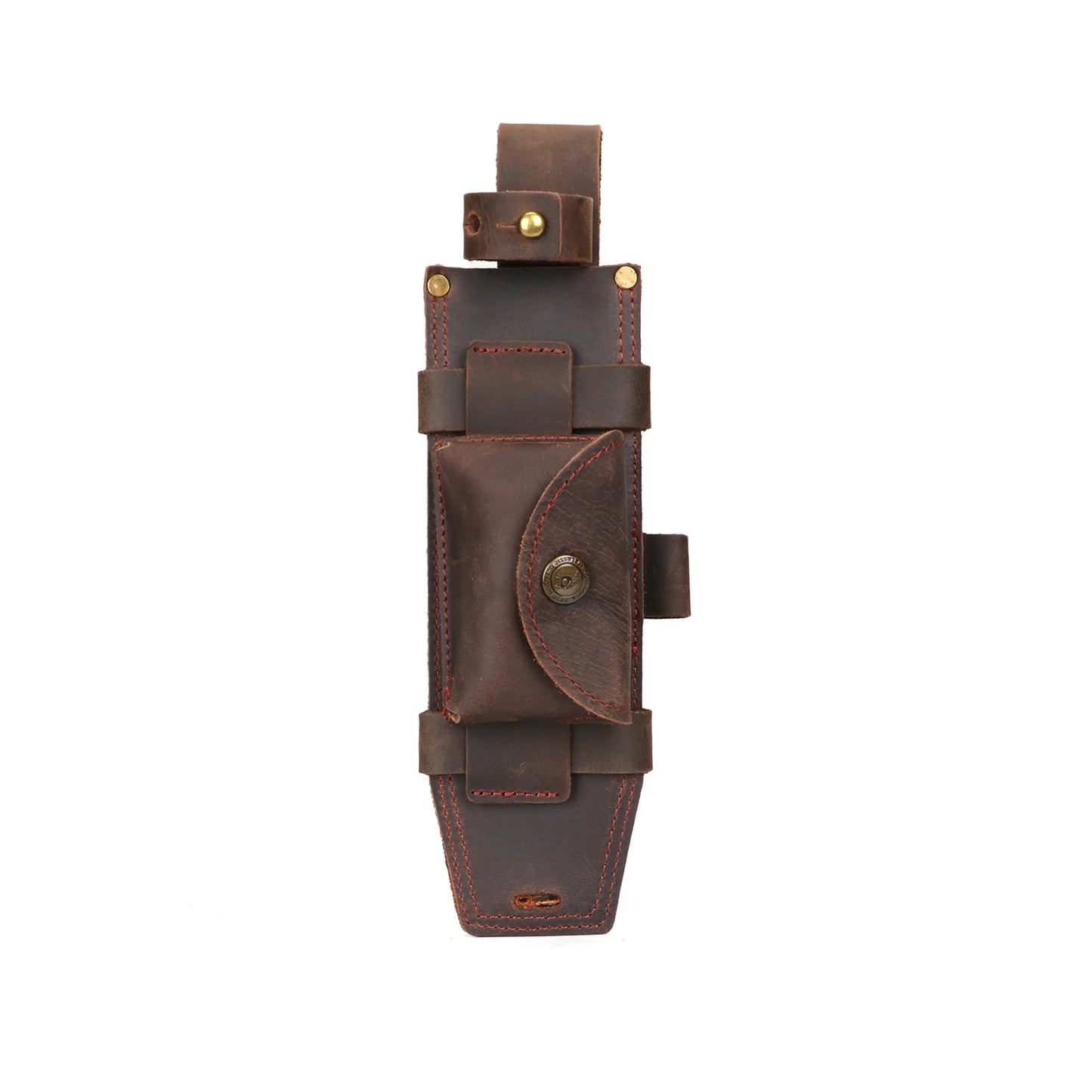 Tourbon Leather Multipurpose Fixed Blade Knife Sheath Cover with Fire Starter Slot a Small Pocket for Belt (without knives)