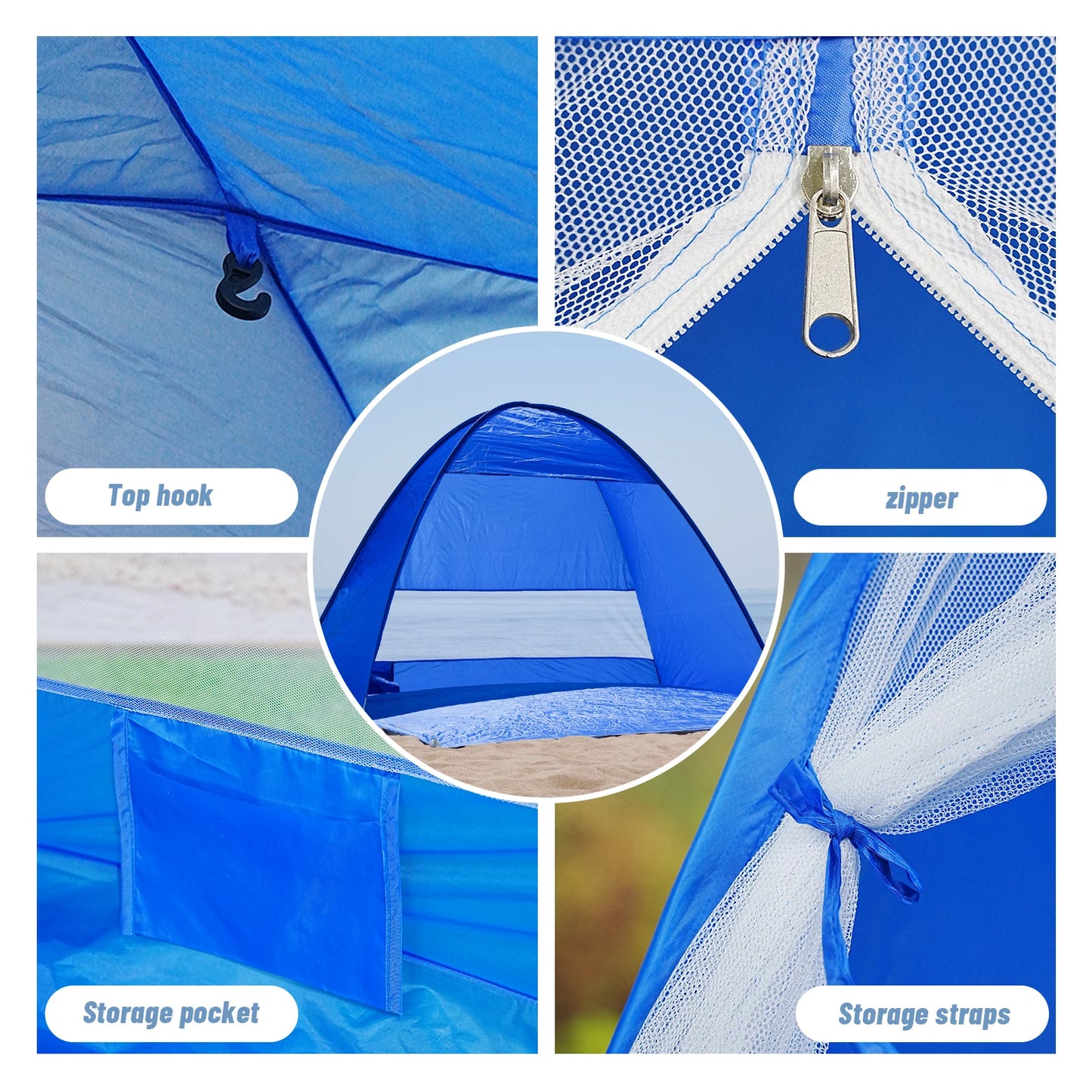 Pop-up beach tent,with handbag - compact folding design, for outdoor camping,picnicking, and travel