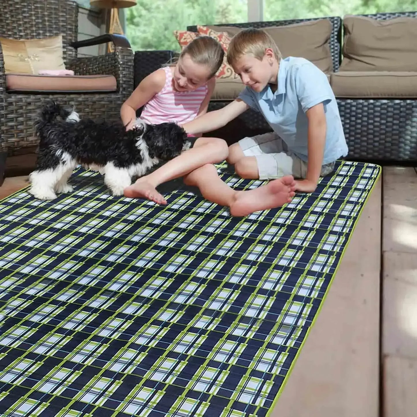 Waterproof Outdoor Picnic Mat Camping Beach Mat Plaid Portable Hiking Travel Sleeping Blanket Folding Grassland Pad Carpet