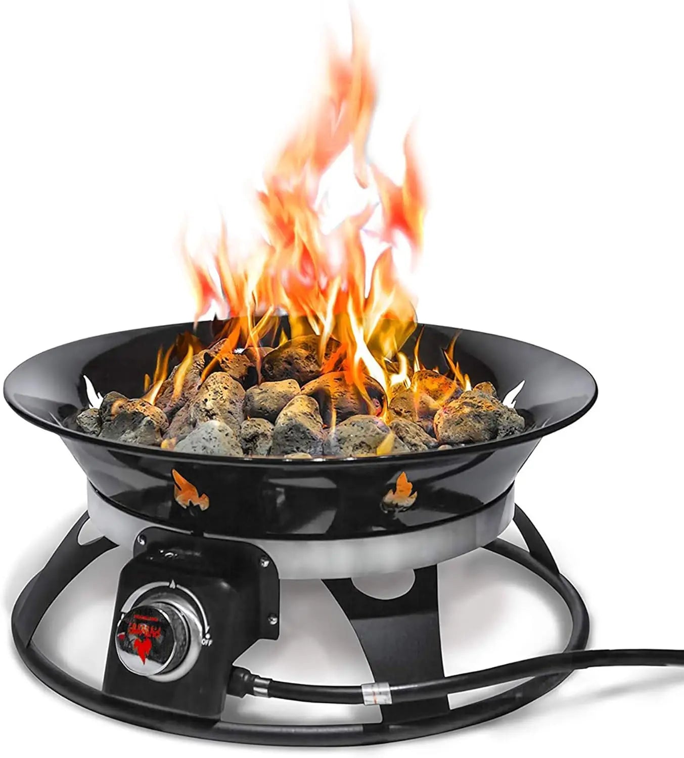 Portable Propane Fire Pit, 21-inch, 58,000 BTU with Fire Pit Cover & Carry Kit, Smokeless Gas Firebowl | Perfect for Camping, P