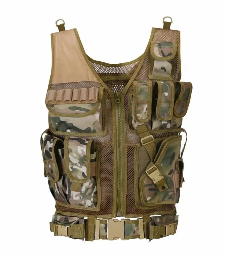 Adjustable Molle Tactical Vest Combat Body Armor Vests Security Guard Hunting Army Outdoor CS War Game Airsoft Training Jacket