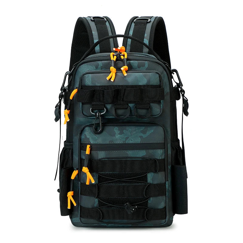 Tactical Fishing Backpack Molle Climbing Hiking Camping Cycling Bag with Rod Holders Lure Men Outdoor Travel Sports Chest Bags