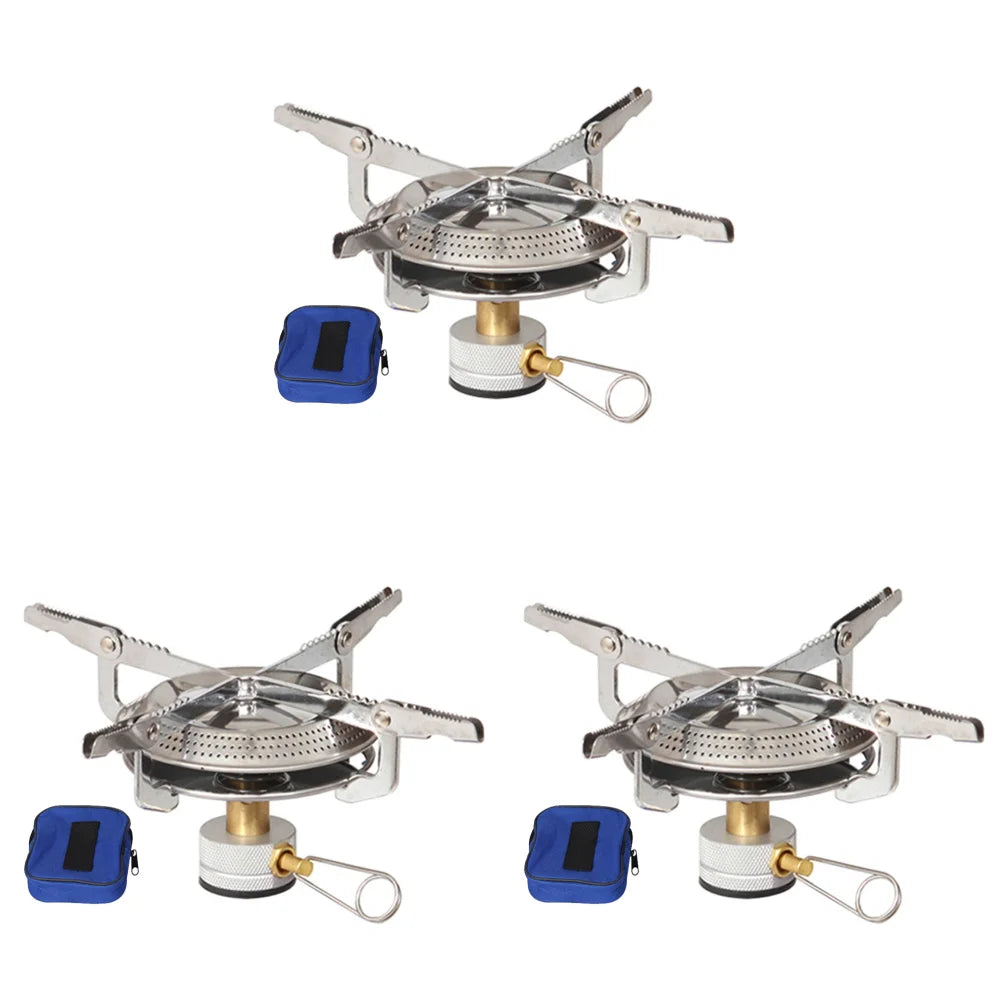 3-1pcs Outdoor Camping Gas Stove Small Camping Stove with Storage Bag Portable Cooking Stove Adjustable for Picnic BBQ Gas Stove