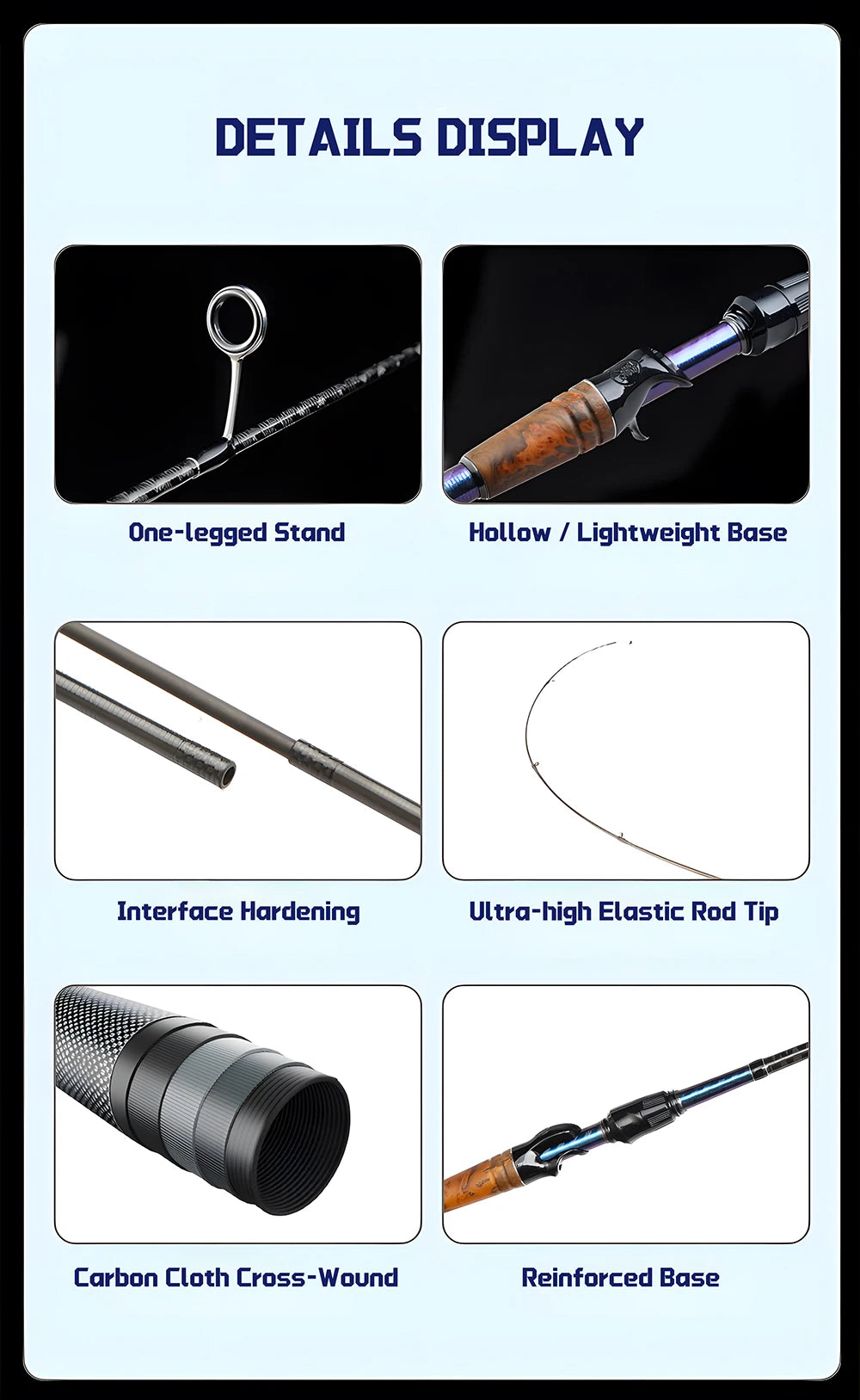UL Fishing Tackle Lure Rod for Carp Trout Bass,Ultra Light Carbon Fiber Spinning / Casting Rod,Bait Fishing Pole Accessories
