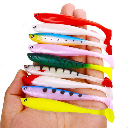 9cm 4g Soft Silicone Fishing Lure Minnow Saltwater Freshwater Worms Wobblers Artificial Bait Bass Tackle Jigs