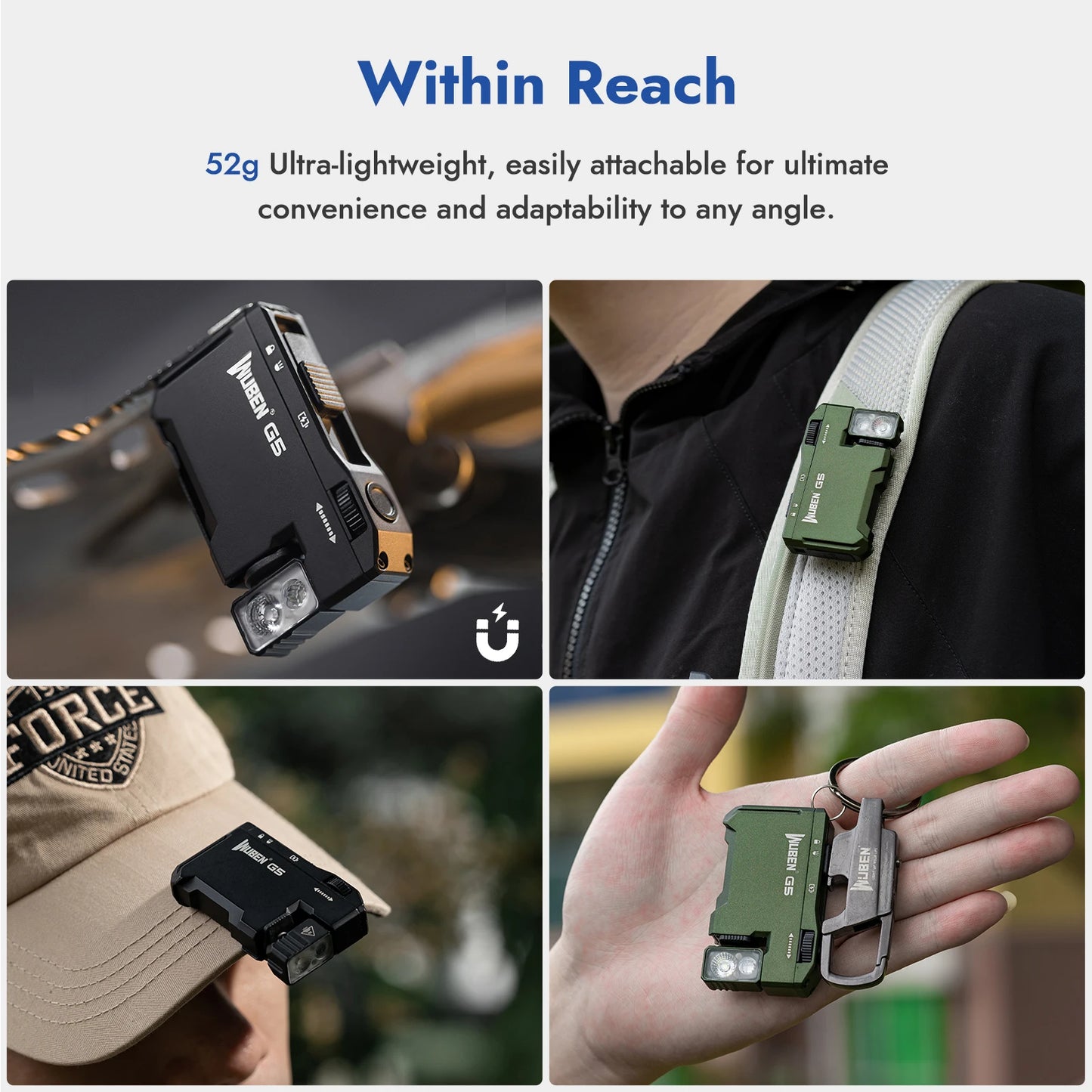 G5 Rechargeable EDC Flashlight, 400 Lumens Dual Light Sources Mini Flashlight with RGB Light, Portable Pocket Flashlights