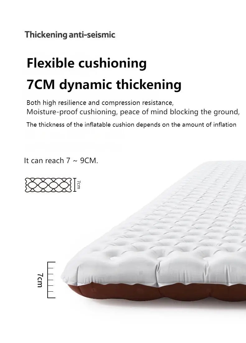 R-value5.8 Inflatable Sleeping Mattress Ultralight Portable Folding Warm Cushion Hiking Outdoor Camping Mat Bed Pad
