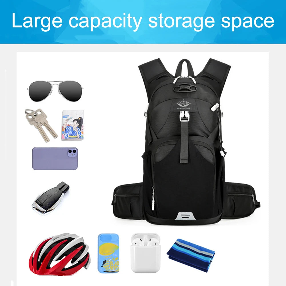 Camping Backpack Waterproof Breathable Climbing Rucksack Wear-resistant Lightweight with Eflective Stripe for Outdoor Activities