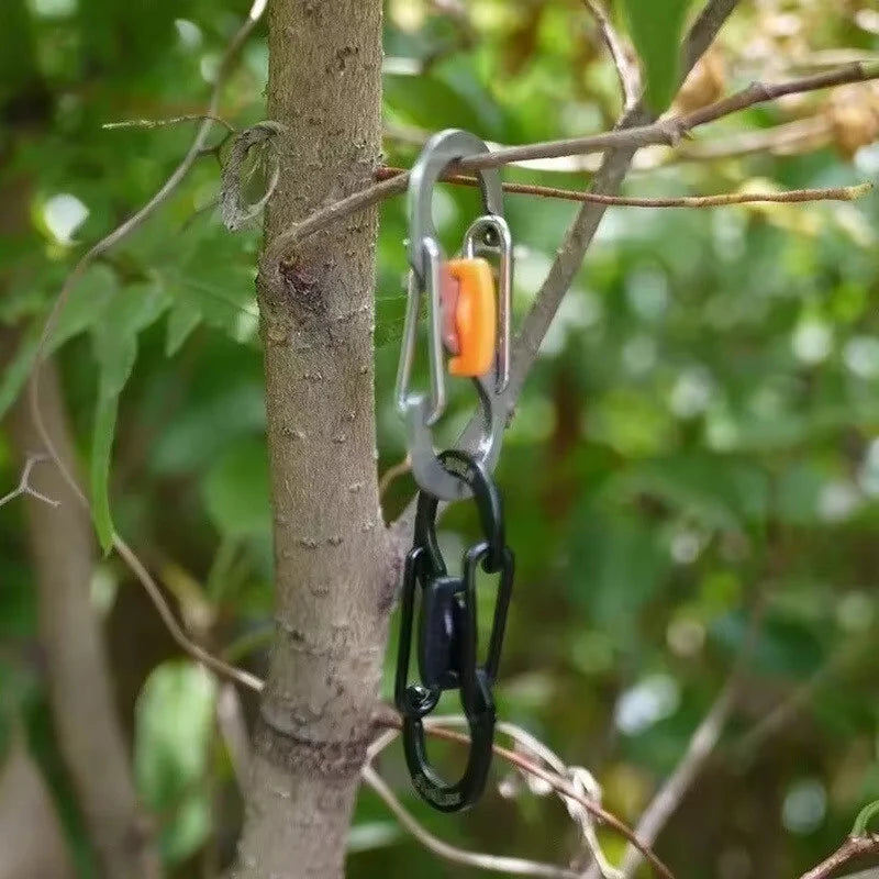 5/10PCS Mini S-Type Locking Carabiner - Outdoor Camping Backpack Buckle, Anti-Theft Keychain Hook & Key-Lock Tool