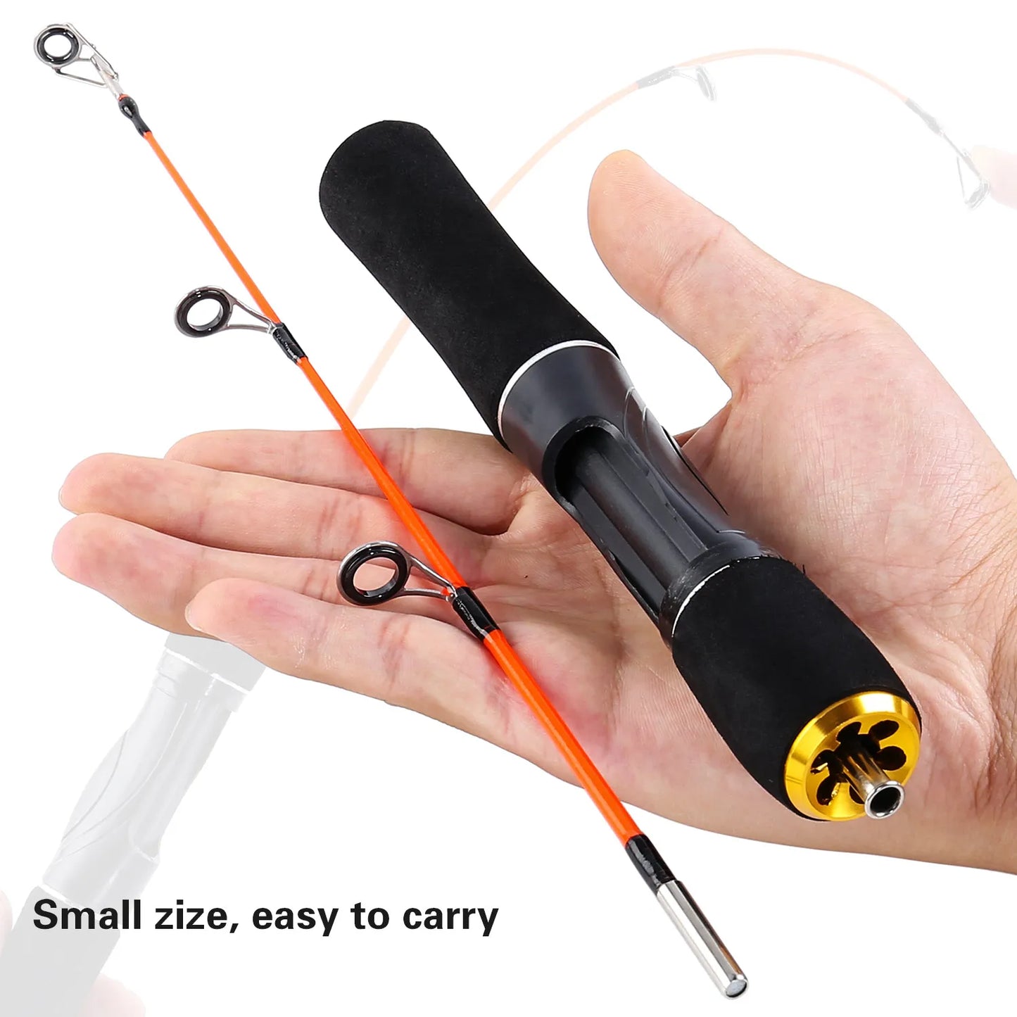 Sougayilang Ice Fishing Rod 50cm Ultralight Winter Shrimp Ice Fishing Pole Portable Spinning Casting Fishing Pole Fishing Tackle