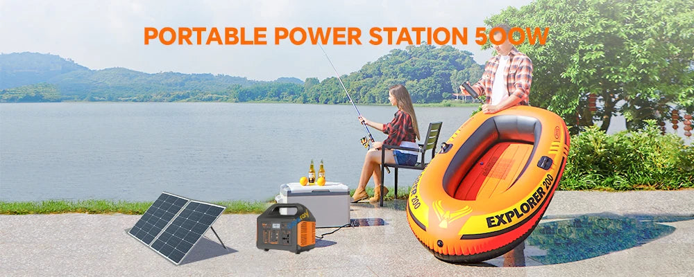 300W 500W 460.8Wh Portable Power Station Solar Generator AC 110V Emergency Power