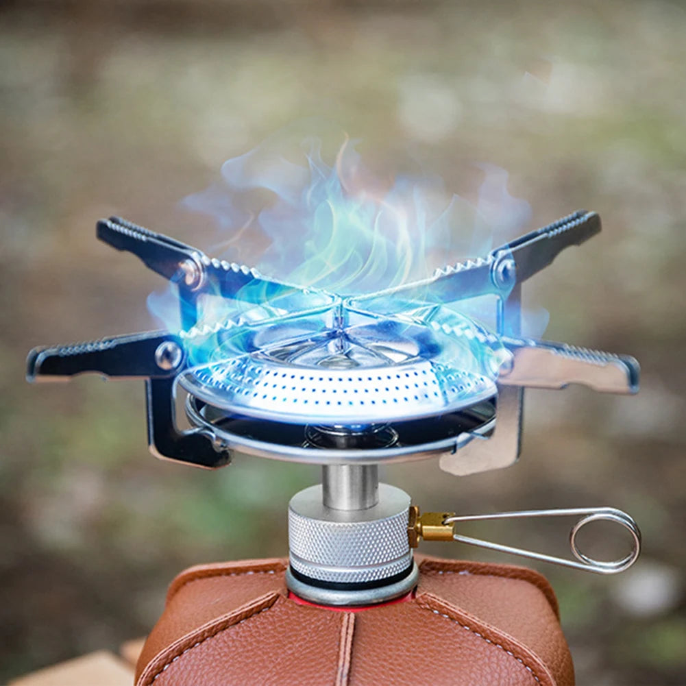 3-1pcs Outdoor Camping Gas Stove Small Camping Stove with Storage Bag Portable Cooking Stove Adjustable for Picnic BBQ Gas Stove