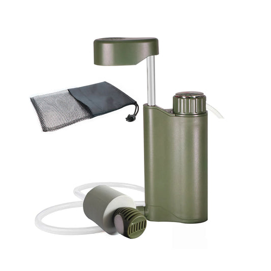 Water Filter Hand Pump 6-Grade Backpacking Water Filter System Lightweight 0.01μm Water Filter Camping Survival With Compass