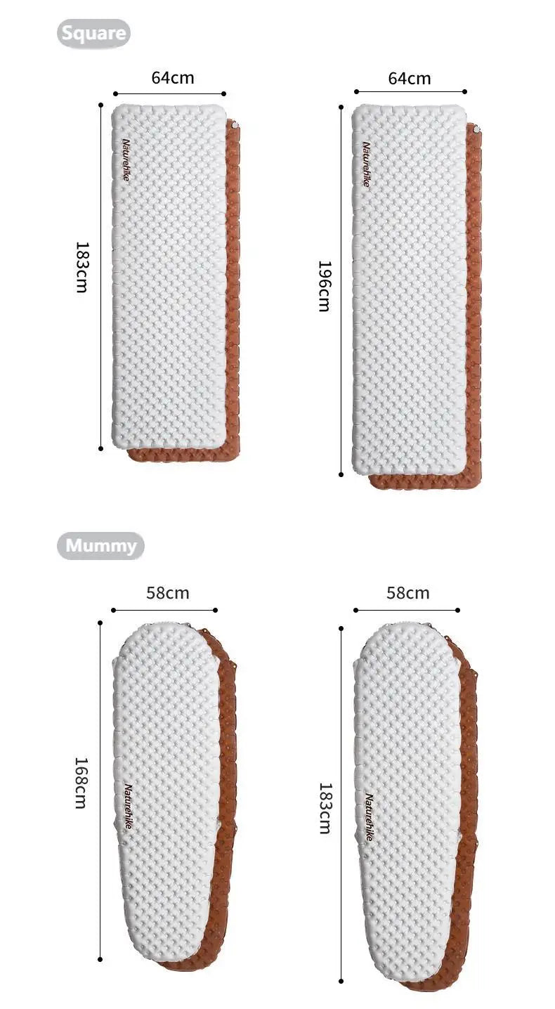 R-value5.8 Inflatable Sleeping Mattress Ultralight Portable Folding Warm Cushion Hiking Outdoor Camping Mat Bed Pad