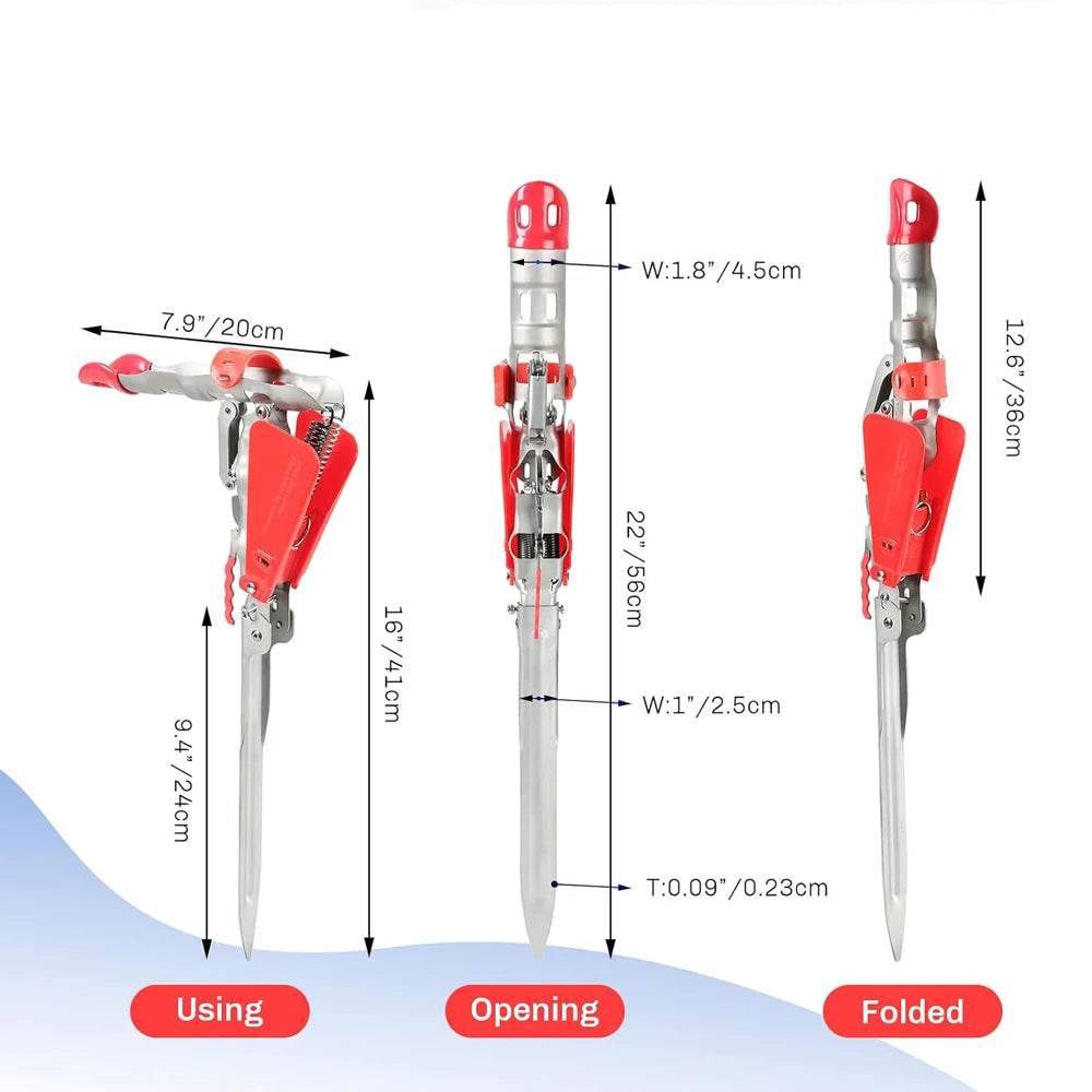 1pc Automatic Spring Fishing Rod Holder with Adjustable Sensitivity Stainless Steel Base for Effortless Hookset , Ground Support