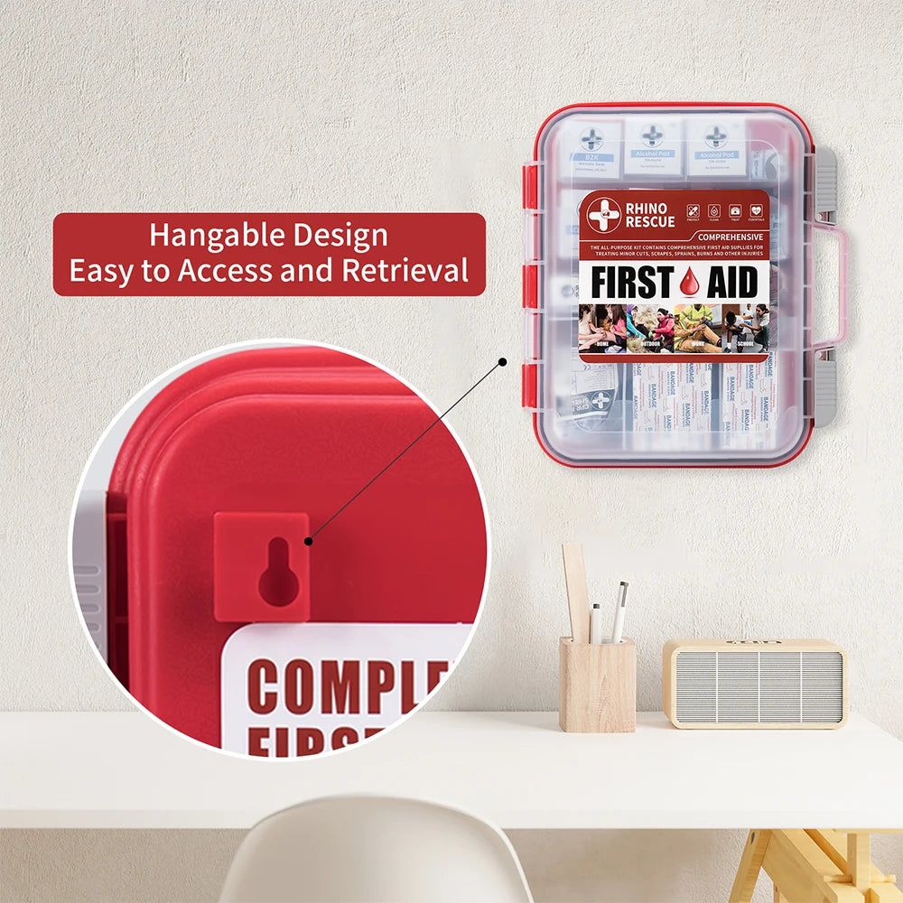 RESCUE 350 Pieces OSHA All-Purpose First Aid Kit, Home & Office Professional Medical Supplies,  for Emergency, School