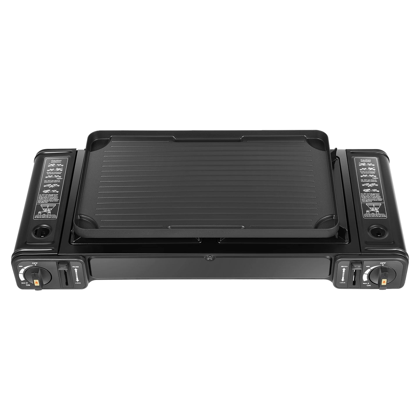 2500W Portable Camping Stove 2 Burners Camping Stove with Baking Tray&Portable Case use  Butane or LPG Home Application Outdoor