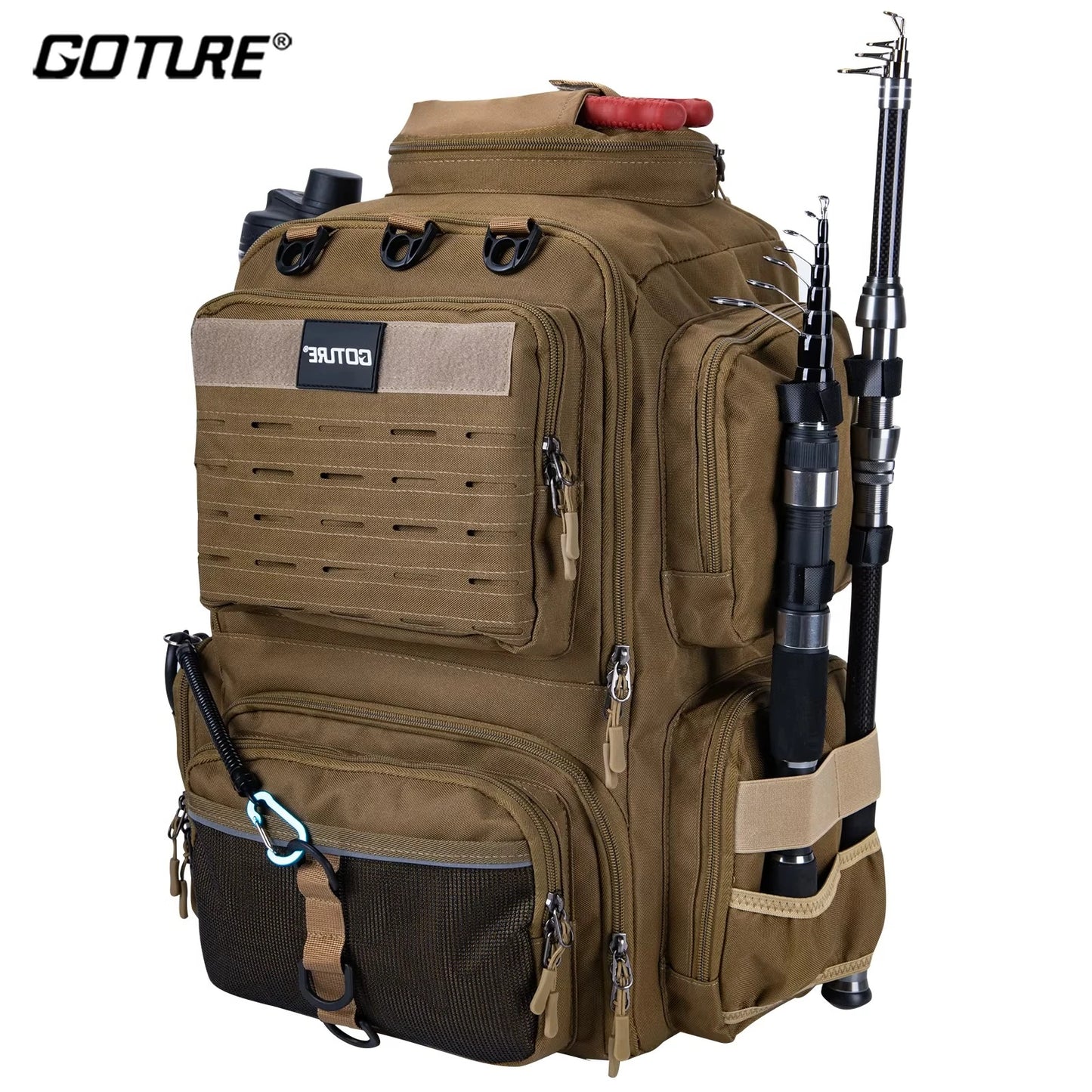 Goture 46X30X17CM 900D Oxford cloth waterproof Fishing Backpack 45L Large Capacity Fishing Gear Storage Backpack Fishing Bag