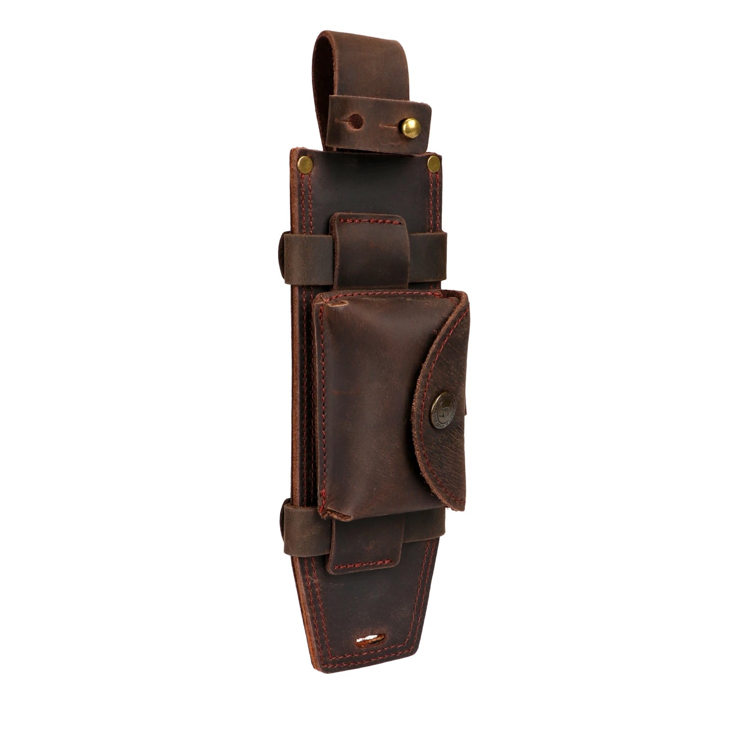 Tourbon Leather Multipurpose Fixed Blade Knife Sheath Cover with Fire Starter Slot a Small Pocket for Belt (without knives)