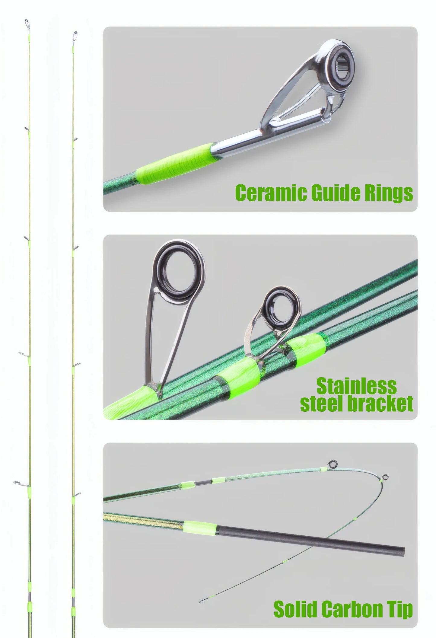 UL Lure Fishing Rod Accessories,Ultralight Carbon Fiber Spinning Casting Bait Rod,Carp Trout Bass Fishing Pole Tool,Solid Tip