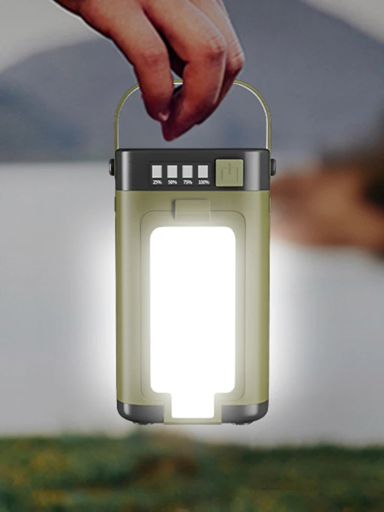 Foldable Camping Light Power Bank Rechargeable Lantern Solar Camping Lantern Portable Flashlight for Camping Hiking Fishing
