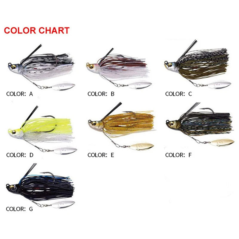 13.5G Spinner Bait Bass Jig Chatter Bait Fishing Lure Chatterbait Fishing Kit Wobblers for Bass Fishing Tackle Fishing Spoon