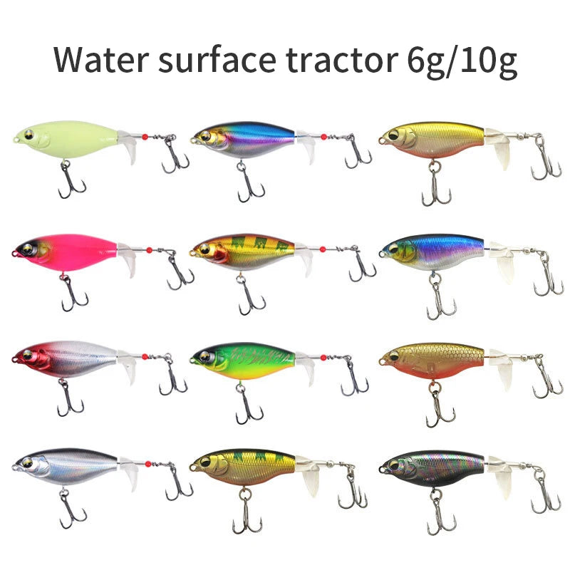 Propeller Fishing Lure 6.5cm/6g 8cm/10g Bionic Hard Bait Fishing Tackle Rotating Tail Fishing Bait Outdoor Fishing Spin Bait