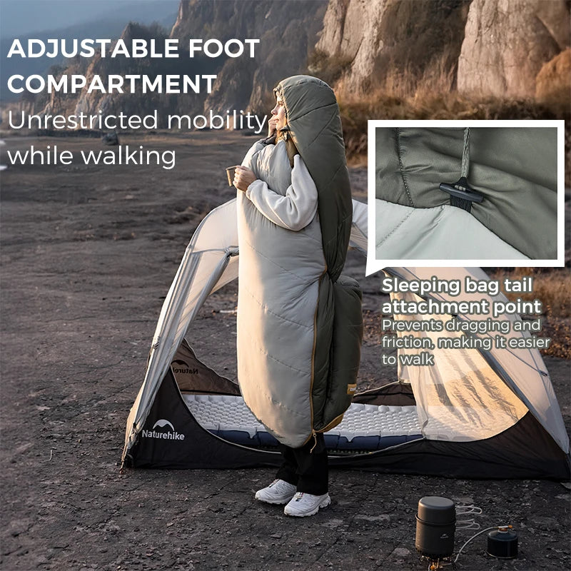 Naturehike MJ Pro Mummy Sleeping Bag MG120/MG270 Ultralight Hiking Waterproof Sleeping Bag Camping Cotton Winter Sleeping Bag