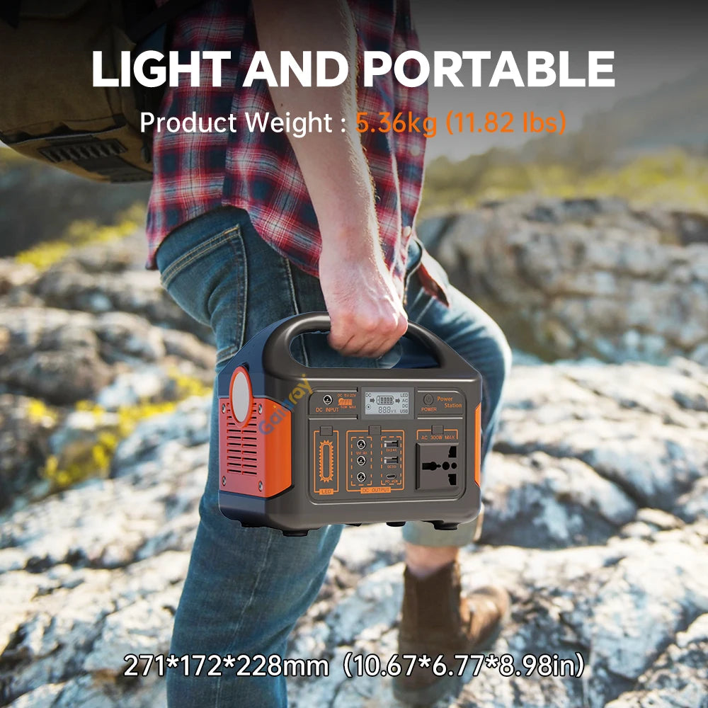 300W 500W 460.8Wh Portable Power Station Solar Generator AC 110V Emergency Power