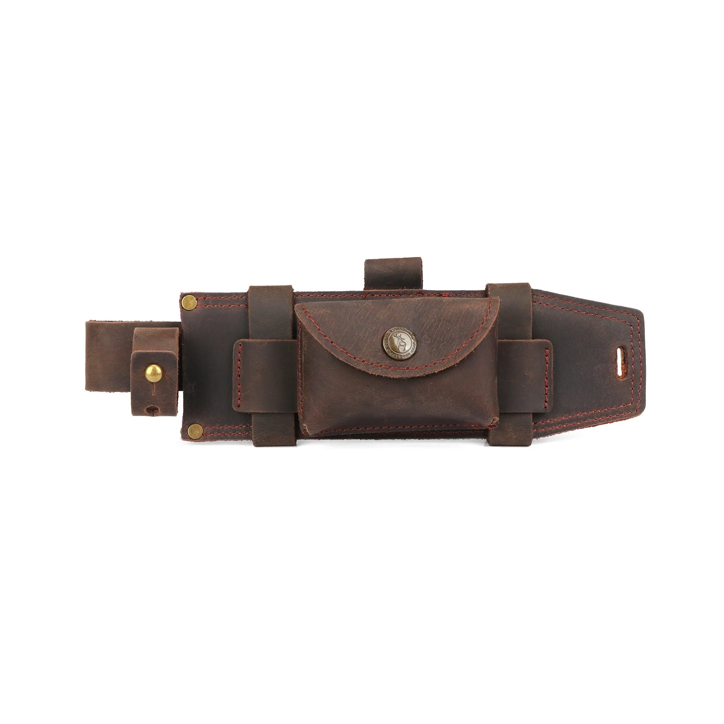 Tourbon Leather Multipurpose Fixed Blade Knife Sheath Cover with Fire Starter Slot a Small Pocket for Belt (without knives)