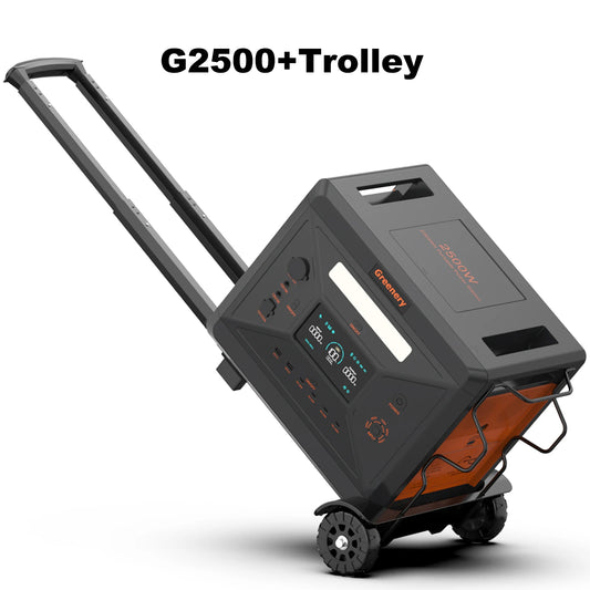 Portable Power Station 2500W/2304Wh Large Capacity Solar Generator with Cart Fast Charging Emergency Power for Backup