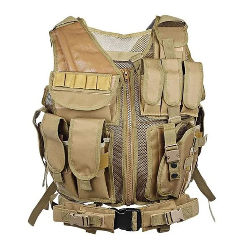 Adjustable Molle Tactical Vest Combat Body Armor Vests Security Guard Hunting Army Outdoor CS War Game Airsoft Training Jacket