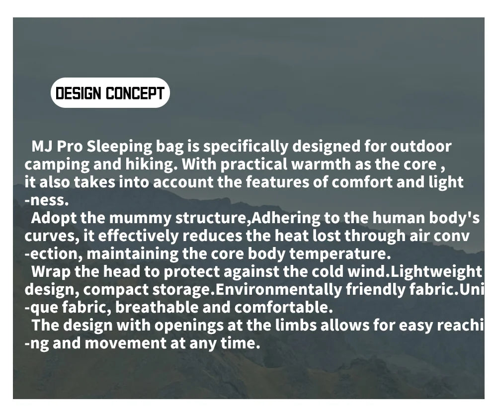 MG120 5℃ MG270 -2℃ Mummy Sleeping Bag Ultralight Camping Hiking Cotton Warm Thermal Winter Machine Wash Tour Gear