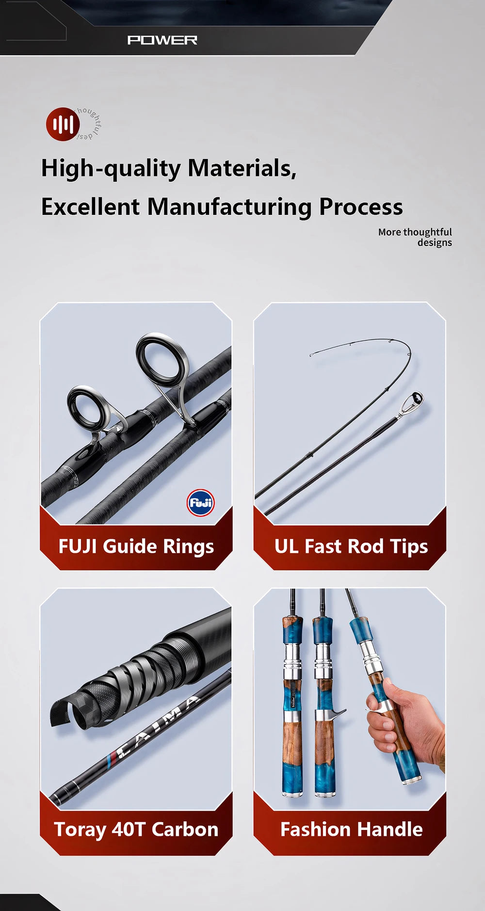40T Carbon Fiber Fishing Rod,Ultra Soft Light Lure Rod,FUJI Guide Ring,Spinning Casting Rod,Trout,Bass,Carp Fishing Pole Tool