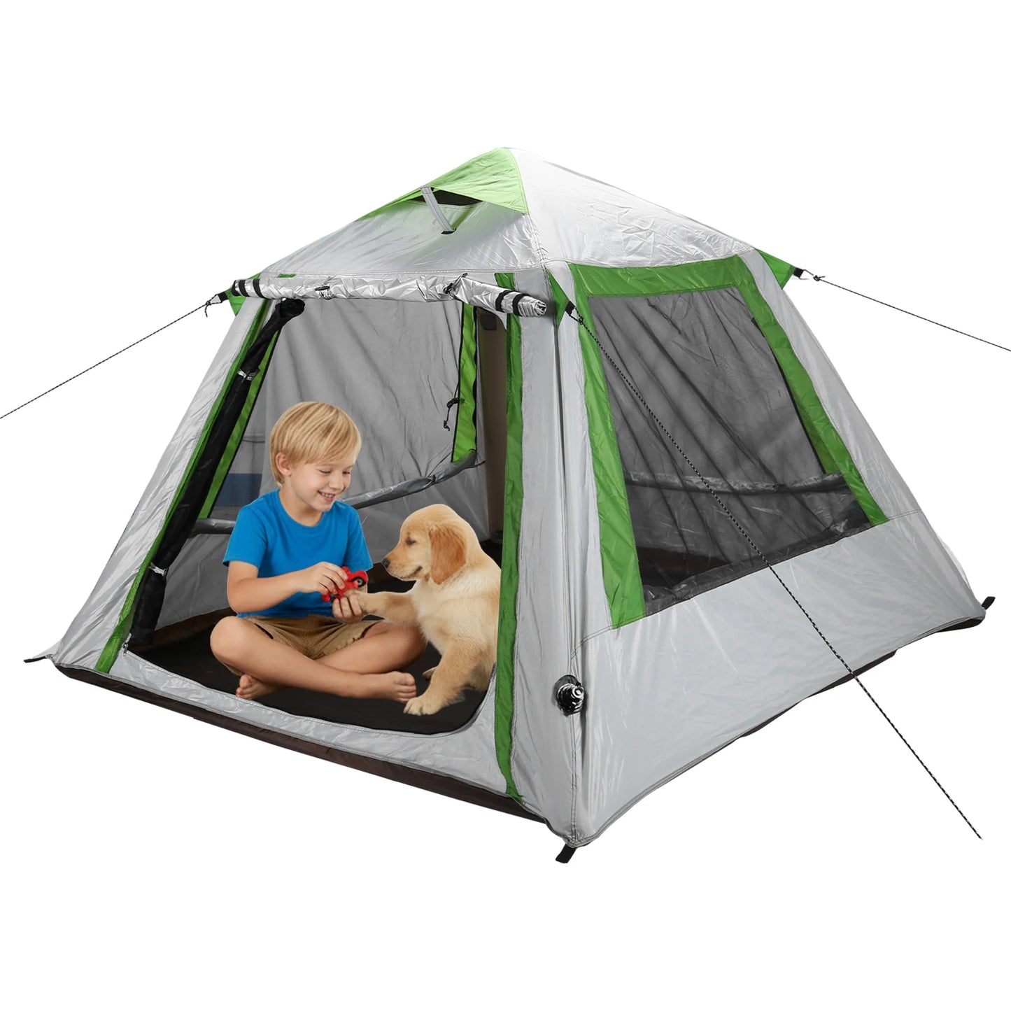 Inflatable Blow Up Tent for 2 To 3 Persons Easy Setup Pop Up Tent Oxford Waterproof with Mesh Windows for Backpacking and Hiking