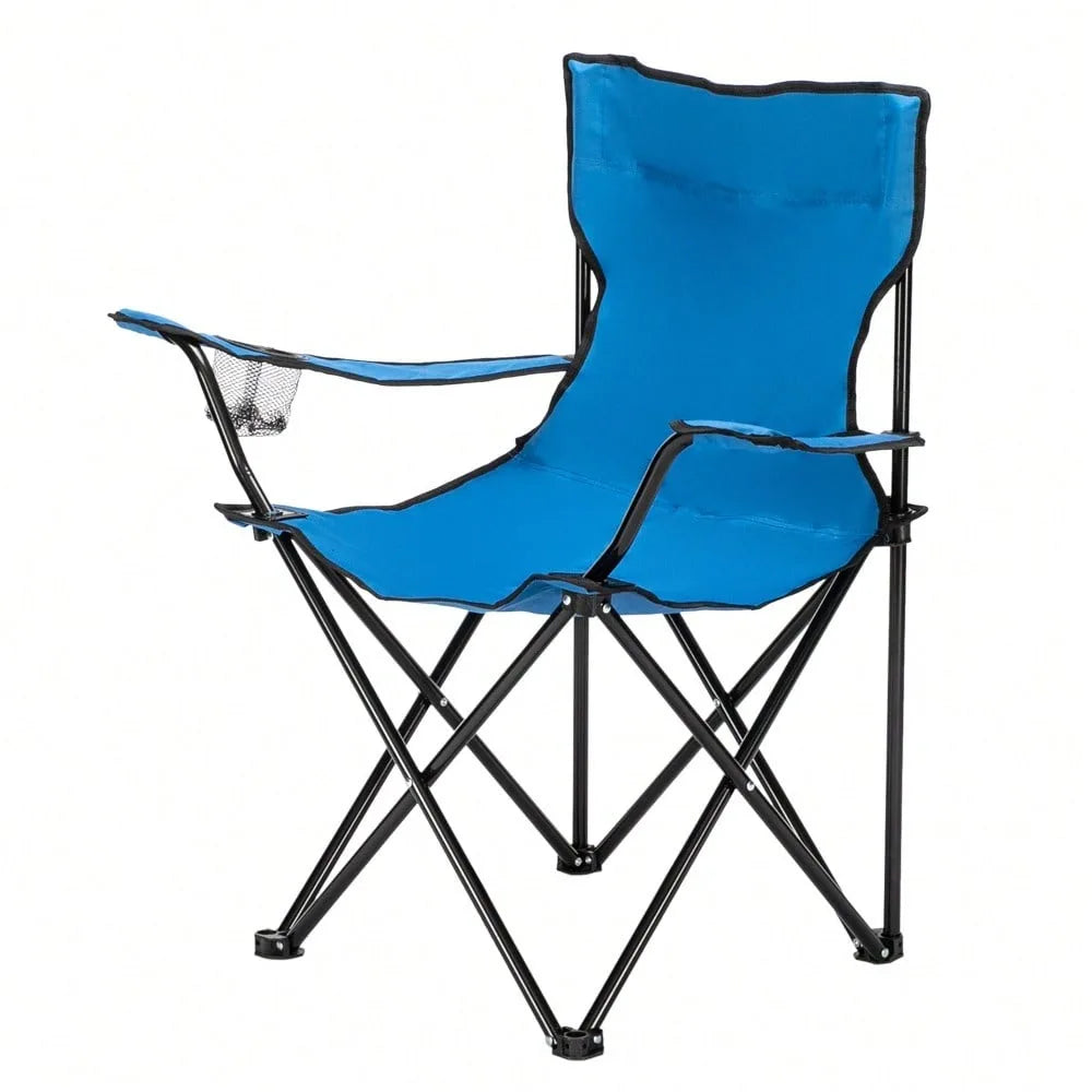 Blue Small Camp Chair 80x50x50 – Lightweight Foldable Portable Chair, Sturdy Outdoor Seat For Camping Hiking Picnic Fishing Beac