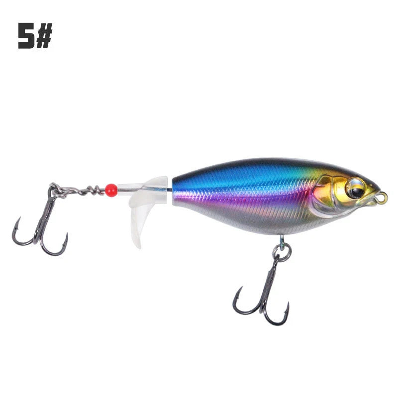 Propeller Fishing Lure 6.5cm/6g 8cm/10g Bionic Hard Bait Fishing Tackle Rotating Tail Fishing Bait Outdoor Fishing Spin Bait