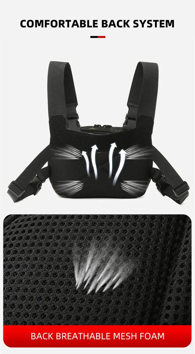 Tactical Chest Vest Bag Backpack Front Rig Pouch Outdoor Camping Cycling Hiking Hunting Climbing Fishing Lure Travel Fanny Pack