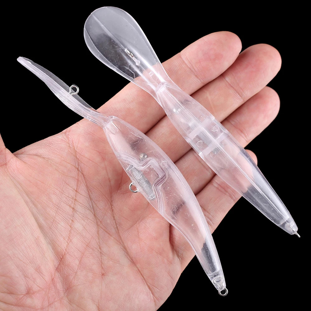 20PCS Unpainted Blanks Bait 13.5cm 12.8g Floating  Deep Water Diving Minnow DIY Handmade Artificial Fishing Lure