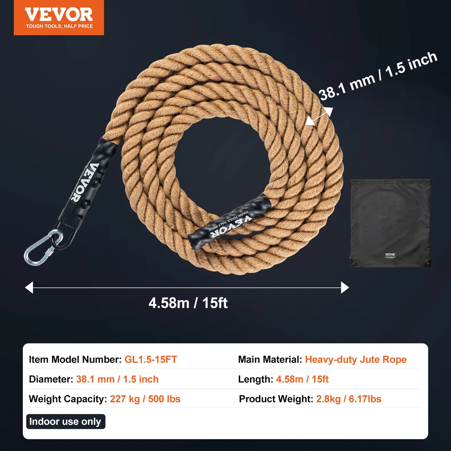 10-30FT Gym Climbing Rope Gym Fitness Training Rope Gym Exercise Workout Rope for Adults, Climbing Rope for Fitness
