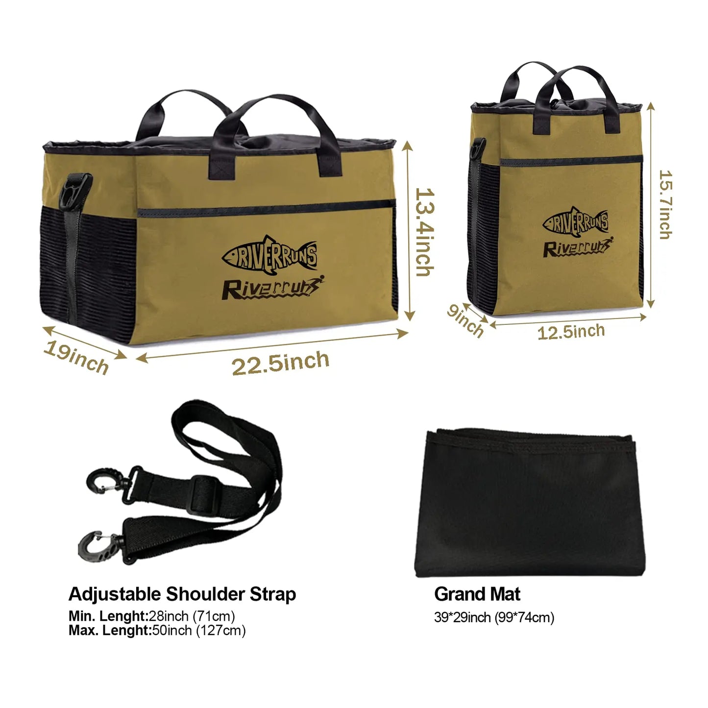NEW Fishing Hunting Wader Bag with Vented Mesh, Waders Boots Bag Fly Fishing Backpack for Fishing Hiking Camping