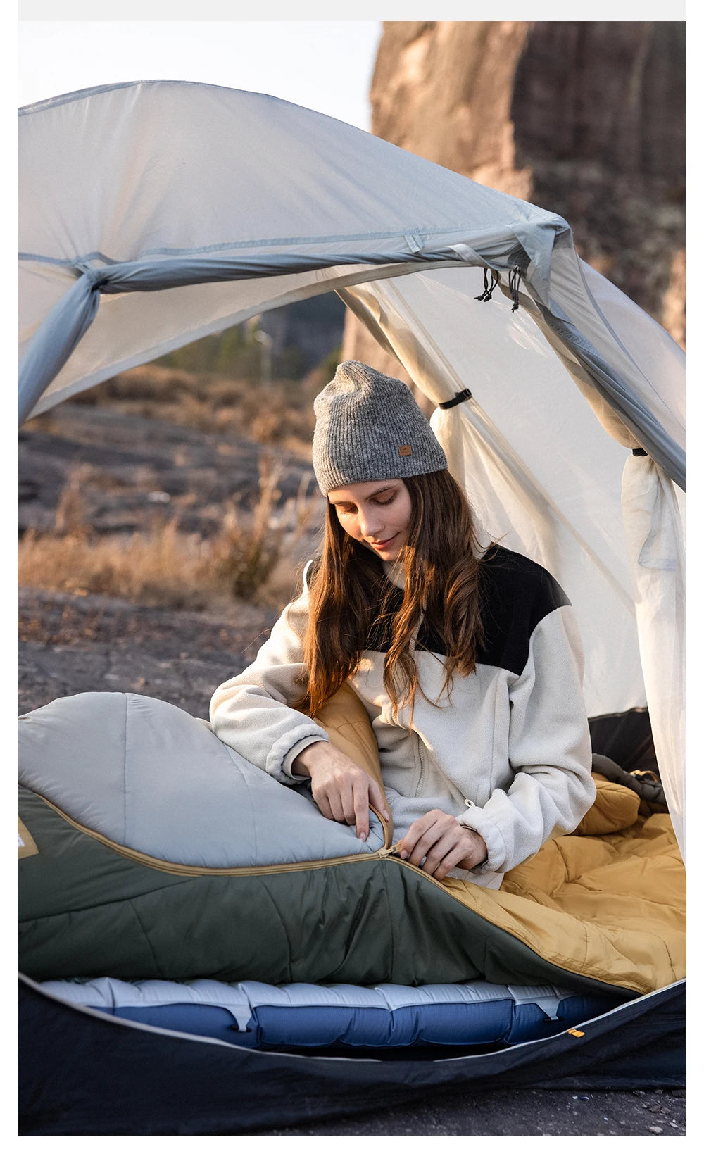 Naturehike MJ Pro Mummy Sleeping Bag MG120/MG270 Ultralight Hiking Waterproof Sleeping Bag Camping Cotton Winter Sleeping Bag