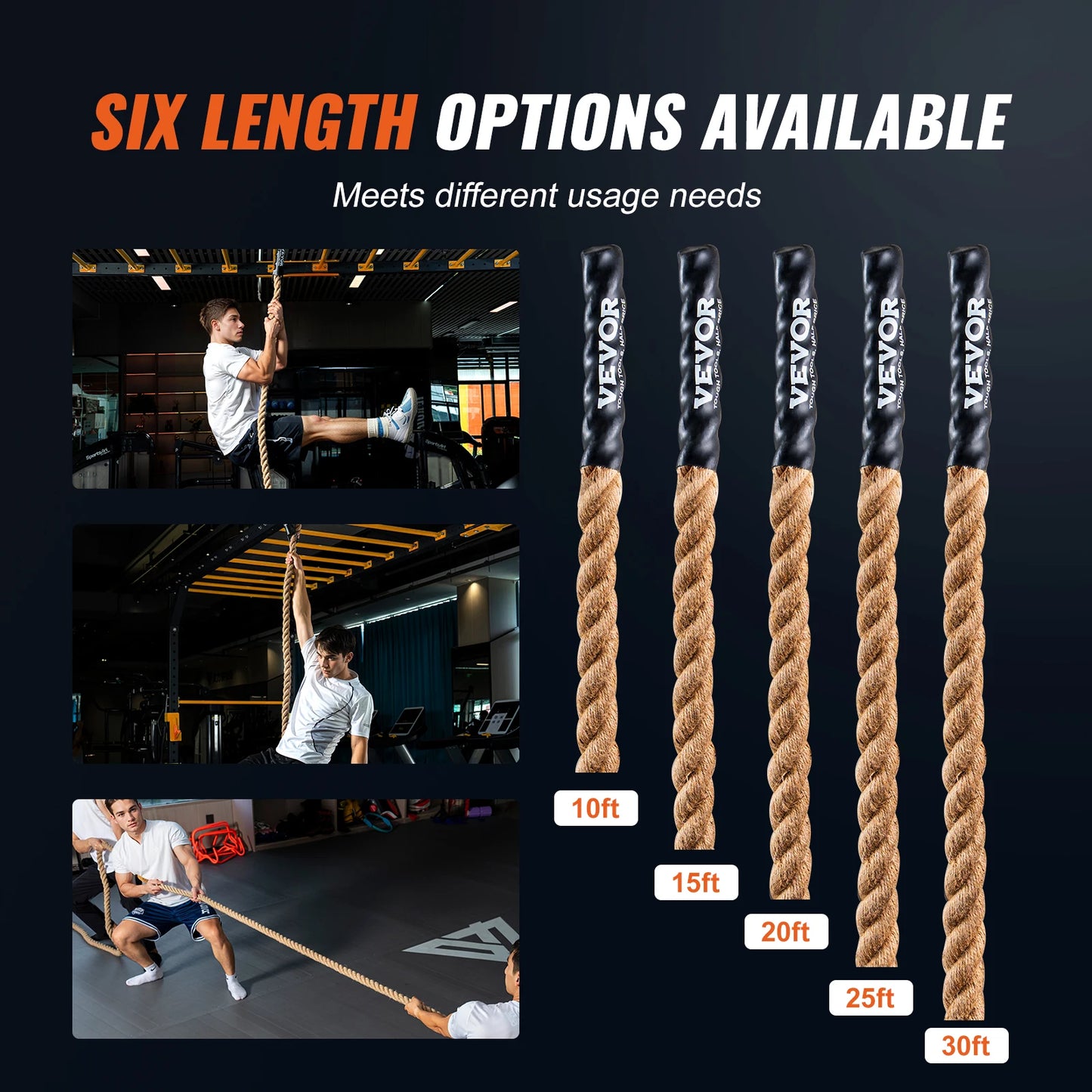10-30FT Gym Climbing Rope Gym Fitness Training Rope Gym Exercise Workout Rope for Adults, Climbing Rope for Fitness