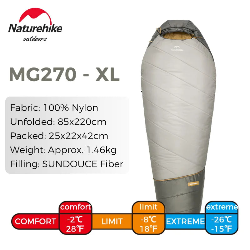 Winter Sleeping Bag MJ300/MJ600 -12℃ Mummy Camping Cotton Sleeping Bag Outdoor Cold-proof Warm 4 Season Sleeping Bag