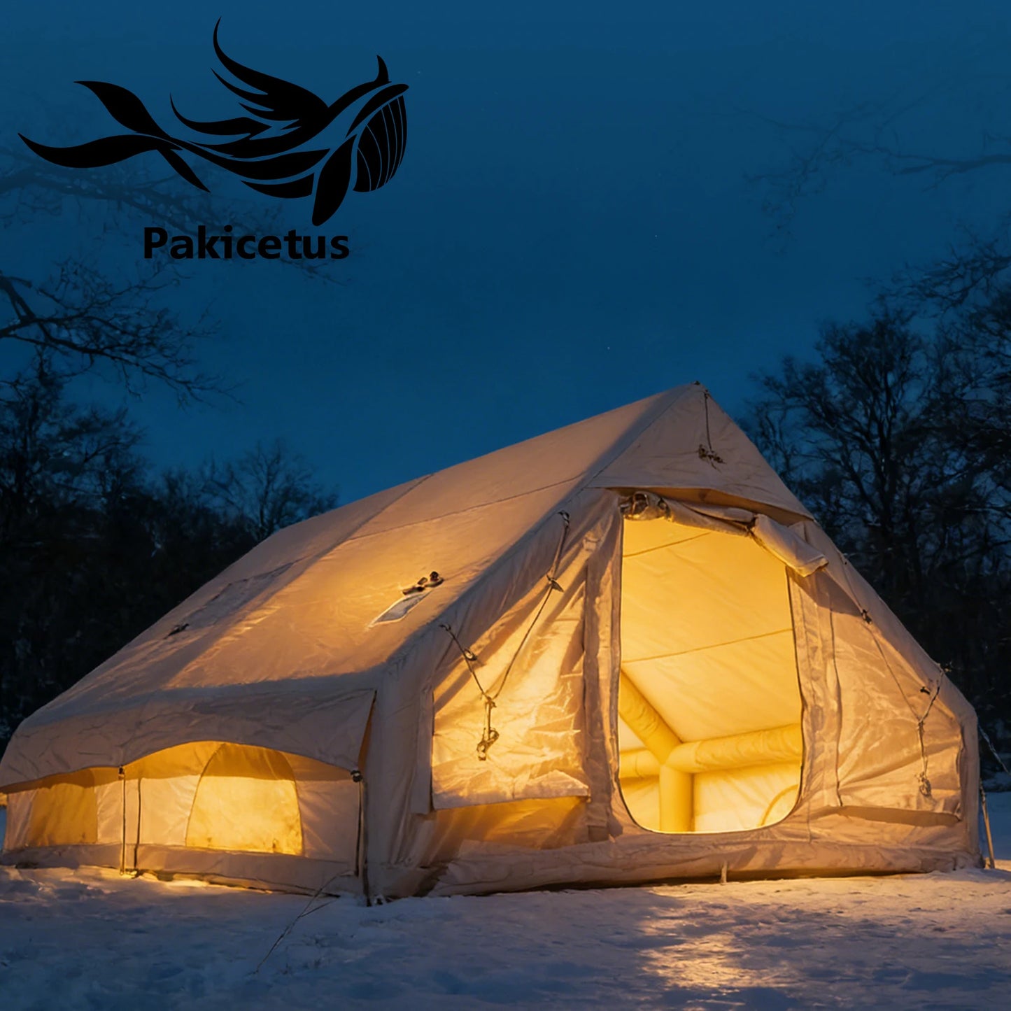 Inflatable camping tent 4-8 people with windows