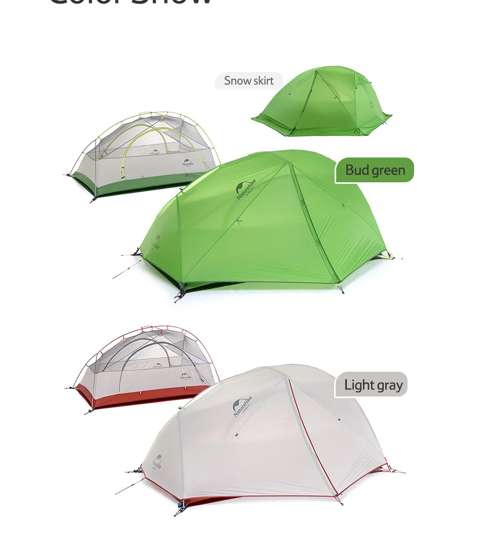 Ultralight Waterproof Tent 2 People 4 Seasons Outdoor Travel Hiking Fishing Tent Double Layers Tent
